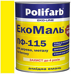 Емаль ПФ-115 жовта 2,7 кг, Polifarb Екомаль/ExtraMal