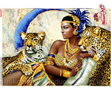 Схема для вишивки бісером, Бісер-Арт Цариця з тиграми (А581), фото 1