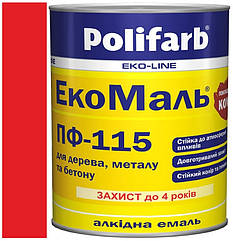Емаль ПФ-115 червона 2,8 кг, Polifarb Екомаль/ExtraMal