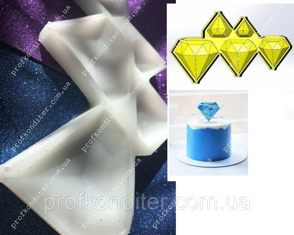 ЕКСКЛЮЗИВ! Силіконовий Молд для льодяників "Діаманти 2Д формату", фото 1