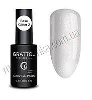 Grattol Rubber Base Glitter 2, 9 мл