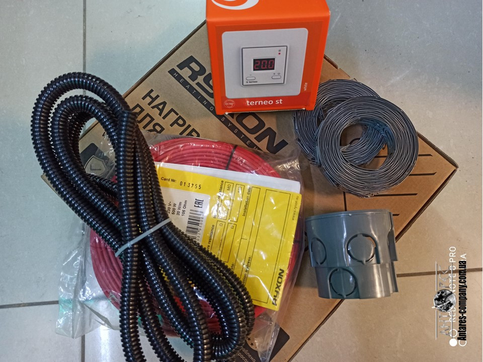 Тонкий двухжильный нагревательный кабель изоляция: тефлон Ryxon HC-20 (3 м.кв) серия Terneo ST - фото 1 - id-p1128745685