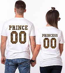 Парні іменні футболки "PRINCE/PRINCESS - Crowns" [Цифри можна змінювати] (50-100% передоплата)
