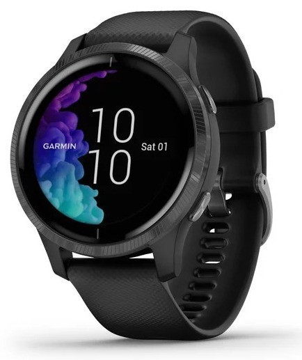 Смарт-годинник Garmin Venu Slate Stainless Steel Bezel with Black Case and Silicone Band
