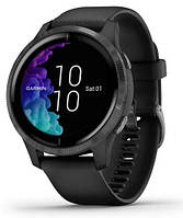 Смарт-годинник Garmin Venu Slate Stainless Steel Bezel with Black Case and Silicone Band