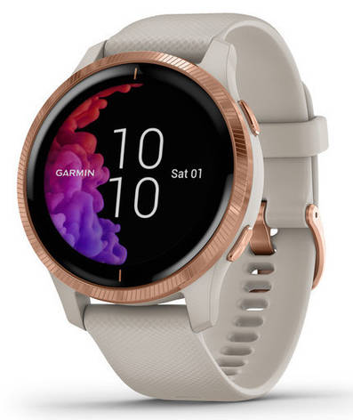 Смарт-годинник Garmin Venu Rose Gold Stainless Steel Bezel with Light Sand Case and Silicone Band, фото 2