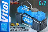 Компресор автомобільний двопоршневий Vitol K72 90 л/хв 360 Вт, фото 2