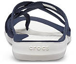 Шльопанці жіночі босоніжки Крокси оригінал / Crocs women's Swiftwater Webbing Flip (205479), Темно-сині, фото 6