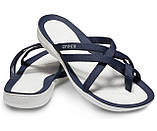 Шльопанці жіночі босоніжки Крокси оригінал / Crocs women's Swiftwater Webbing Flip (205479), Темно-сині, фото 3