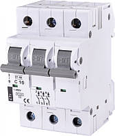 Автоматичний вимикач ST-68 6 3p С 16А (4,5 kA) ETI, 2185316 ETIMAT модульний автомат двополюсний