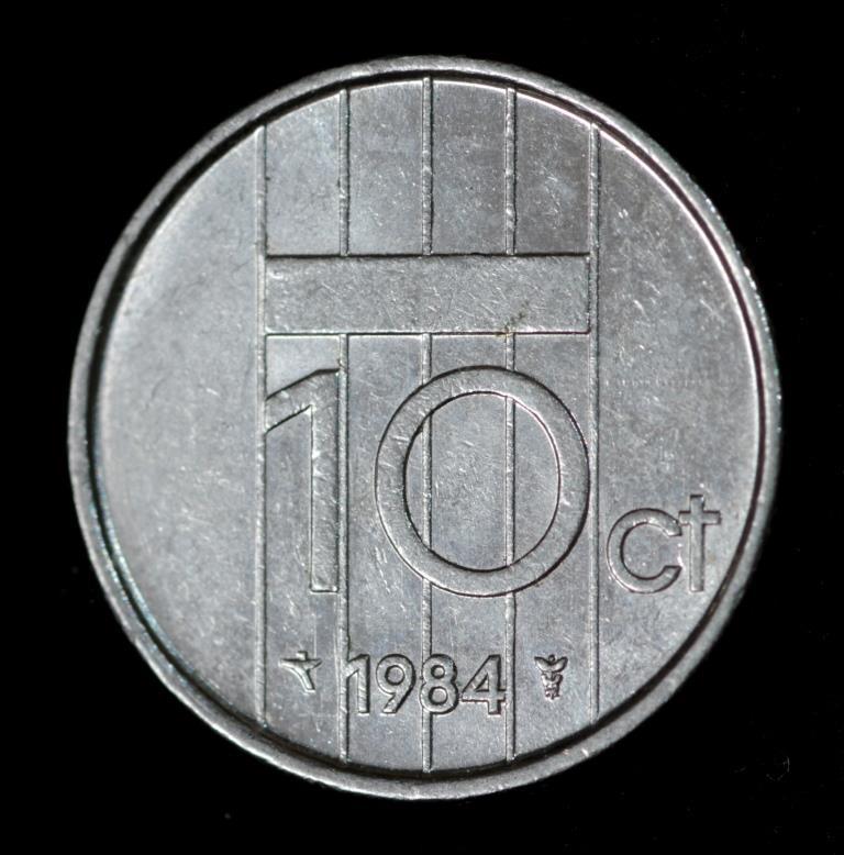 Монета Нідерландів 10 центів 1983-92 рр., фото 1