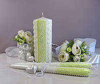 Набор свадебных свечей цвета лайма "Прованс- сочный лайм"