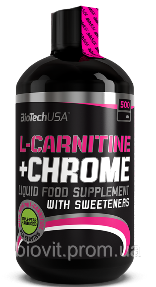 L-карнітин з хром (L-carnitine + Chrome) 1050 мг/150 мкг зі смаком груші-яблука 500 мл