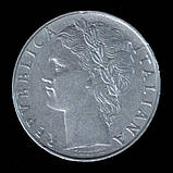 Монета Італії 100 літрів 1956-79 рр., фото 2