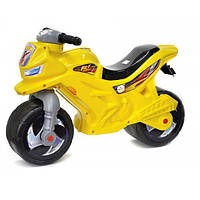 Пластмасовий Мотоцикл БЕГОВЕЛ жовтий 2-х колісний з гумовими колесами (501-1Y)