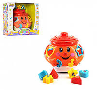 Детская игрушка сортер горшочек со звуковыми эффектами Limo Toy, оранжевый
