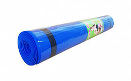 Двосторонній синій йогамат 173х61 см Metr+. Рельєфний килимок для занять йогою на вулиці та вдома
