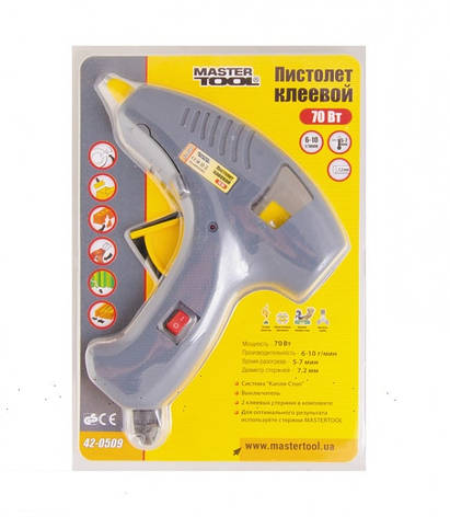 Пістолет клейовий 70Вт 7.2 мм з вимикачем Mastertool 42-0509, фото 3