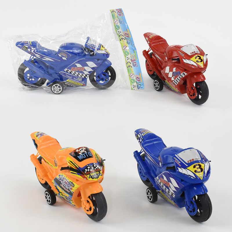 Игрушечные машинки Мотоцикл А 0753-А0751 (240) инерция, 3 цвета, 1шт в кульке - фото 1 - id-p1128853226