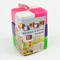 Дитячий розвиваючий Кубик кольоровий в сітці 111 (8) 12 куб. "BAMSIC"