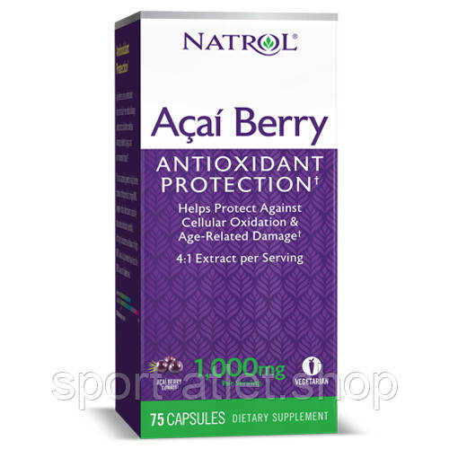 Натуральна добавка Natrol AcaiBerry 1000 mg, 75 вегакапсул, фото 1