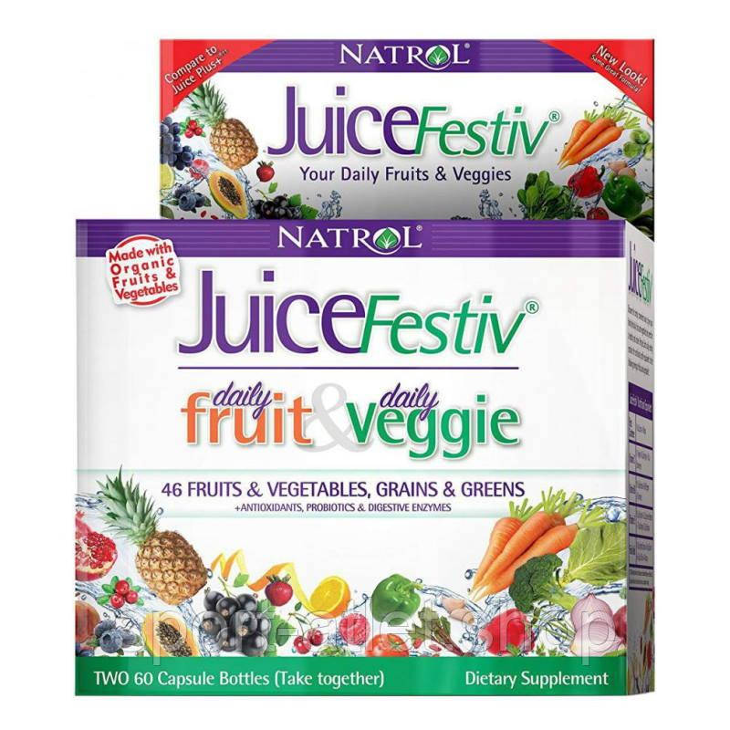 Натуральна домішка Natrol JuiceFestiv, 120 капсул