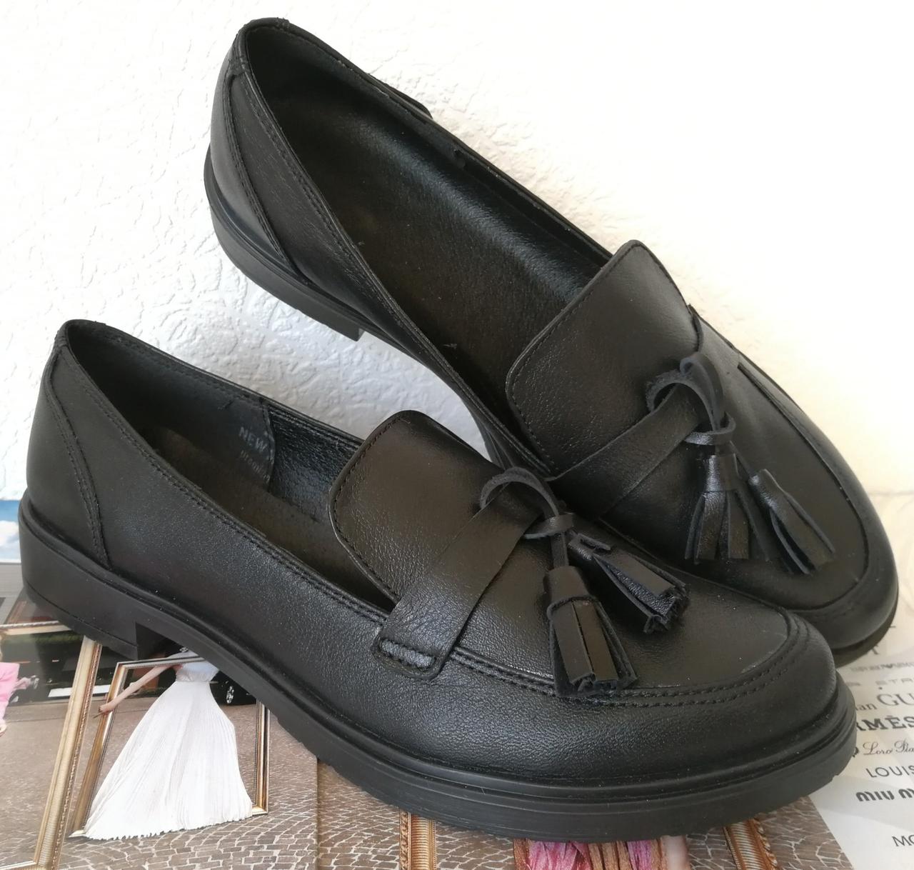 Mercy! Жіночі чорні шкіряні лофери loafer мокасини на низькому ходу мерсі! Модна новинка!