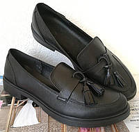 Mercy! Женские черные кожаные лоферы loafer мокасины на низком ходу мерси! 36 размер