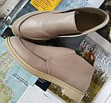 Loro Piana! Жіночі лофери туфлі підлоги черевики натуральна бежева шкіра Лора Піана, фото 6