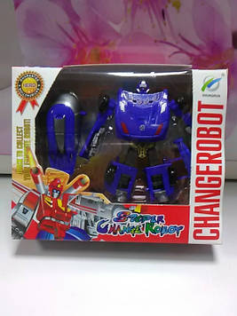 Трансформер робот машина синій пластиковий у коробці