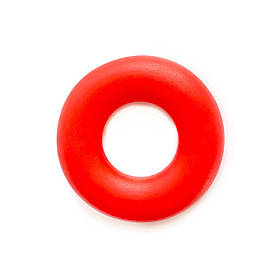 Колечко бублик (червоний) 43мм, намистини з харчового силікону