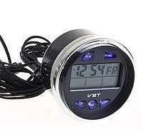 Автомобільні годинник - термометр - вольтметр VST 7042V Black, фото 3