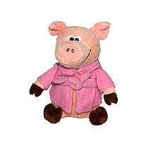 Мягкая игрушка - поросенок в розовом халате, 24 см, розовый, полиэстер (M1717424B-2)