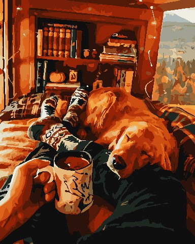 Картина за номерами Вечір з другом ArtStory AS0736 40 х 50 см, фото 1