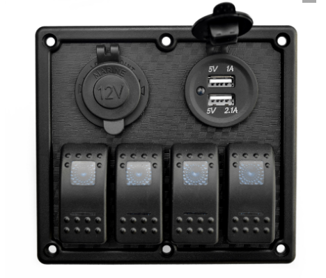 Панель на 4 перемикача автомат 70х110мм, фото 1