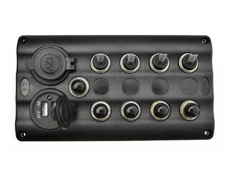 Панель на 4 перемикача автомат 82х107мм прикурювач і Usb порт, фото 1