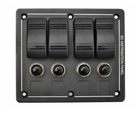 Панель на 4 перемикача автомат 86х102мм, фото 1