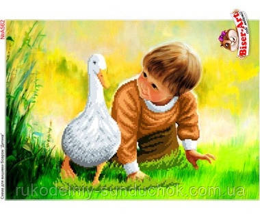 Схема для вишивки бісером Бисер-Арт Дитина з гускою (А562), фото 1