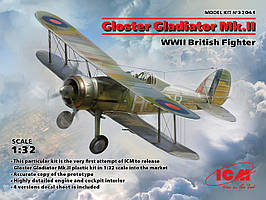 Британський винищувач Gloster Gladiator Mk. II. WWII. 1/32 ICM 32041