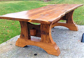 Handgefertigter Tisch 2000x900 aus Massivholz vom Hersteller für Cafés, Hütten Farmhouse Table - 01