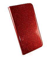 Чехол для Samsung M20, M205 книжка боковой с поставкой противоударный Glitter цвет красный