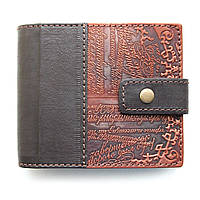 Кошелек кожаный универсальный с карманом для монет "NOTE" (Guk). Цвет коричневый
