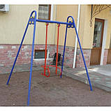Гойдалки одинарні металеві для дитячого майданчика та приватного будинку, фото 3