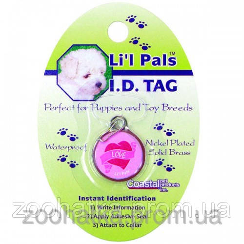 Coastal (Костал) Lit"l Pals ID Tag брелок для адреса для собак и
                    котів