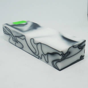 Брусок акриловий. Акрил для рукояті ножа Білий/чорний 120х40х24мм