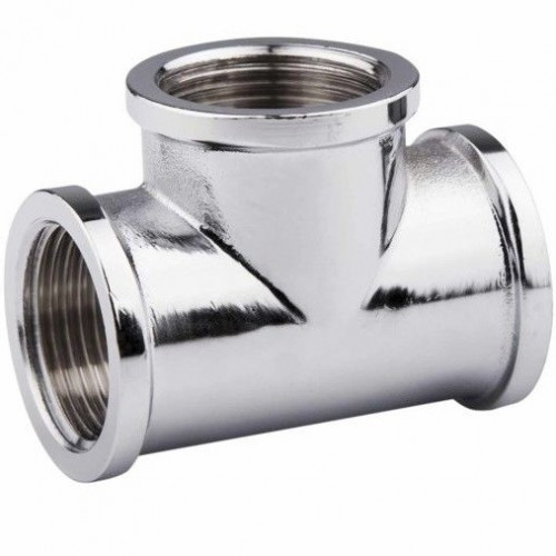Трійник редукційний хром 3/4"×1/2"×3/4" ВР Pattaroni (art.F131)