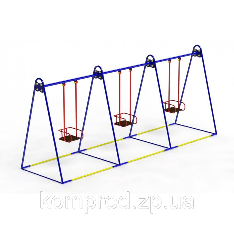 Гойдалки потрійні металеві, фото 1