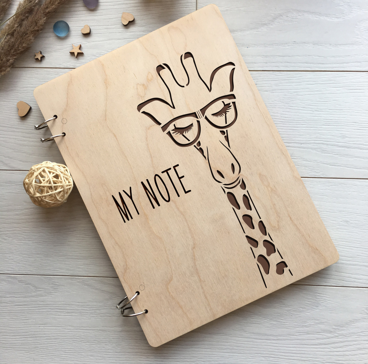 Блокнот в стильній дерев'яній обкладинці «My note»