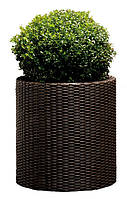 Горщик для квітів Keter 39 л. Cylinder Planter Large, коричневий