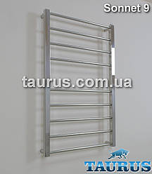 Електро сушарка для рушників Sonnet 9/850х450 мм: кругла перемичка пряма 16 мм +квадратна стійка 30х30